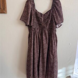 Orange Creek Brown and Tan Midi Dress